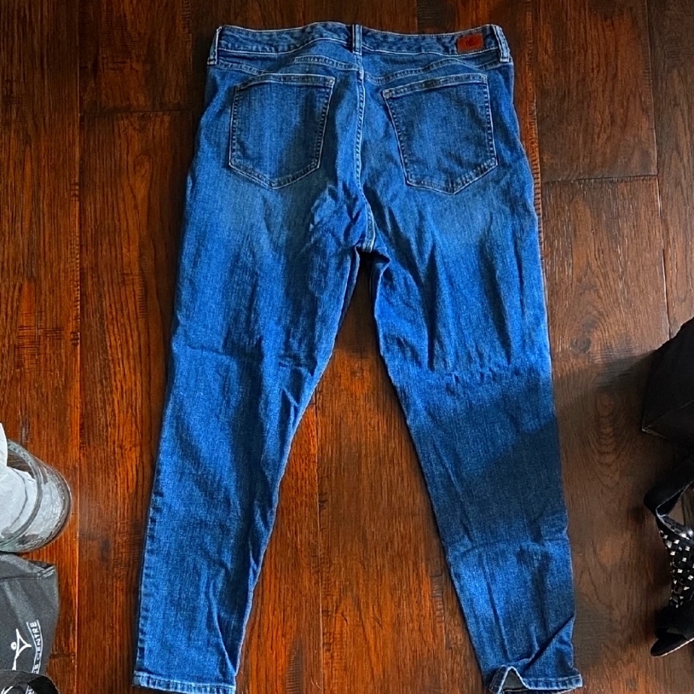 Ralph Lauren Classic Womens Cropped Blue Jeans Sz 14